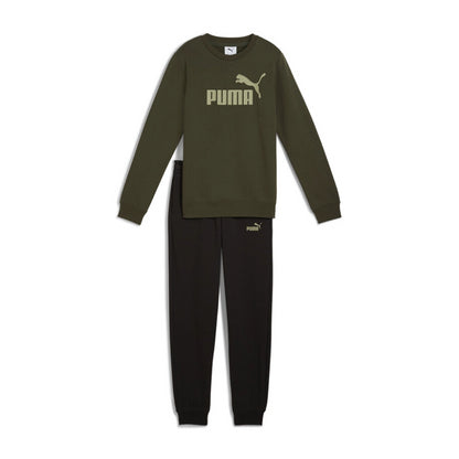 PUMA ESS NO.1 LOGO CREW SWEAT SUIT  FL B GREEN 689721-70