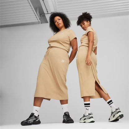 PUMA CLASSICS RIBBED MIDI SKIRT PRAIRIE TAN 624265-83