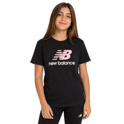 New Balance Jersey Stacked Logo Tee LAKG0183-BK | Bambina/Ragazza | Nero