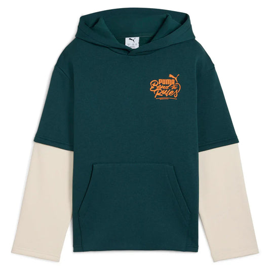 PUMA MID90S LAYERED HOODIE FL B GREEN 688473-75