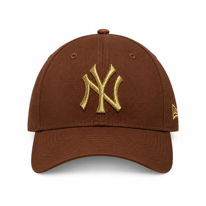 New Era 9FORTY New York Yankees Cappellino da Baseball Bambino Ragazzo Unisex con Visiera in Cotone Marrone Youth 60915882