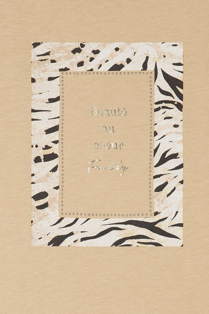 FREDDY T-SHIRT MANICA CORTA IRISH CREAM - ZEBRA ANIMALIER S25WSLT3-Z80AN3