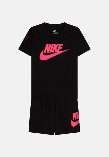 NIKE CLUB TEE & SHORT SET HYPER PINK/BLACK 66L596-A1U