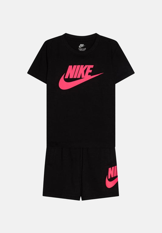 NIKE CLUB TEE & SHORT SET HYPER PINK/BLACK 66L596-A1U
