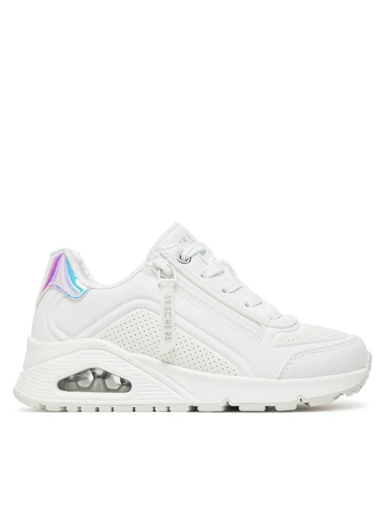 Skechers Uno Gen1 Zip and S Sneakers Bambina Bianche