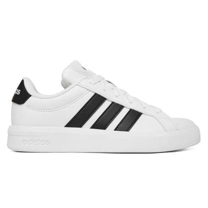 Adidas Grand Court 3.0 Junior JP9365 – Bianco/Nero, scarpe unisex bambino in ecopelle, scarpe bimbo per tempo libero da abbinare a jeans e tute casual
