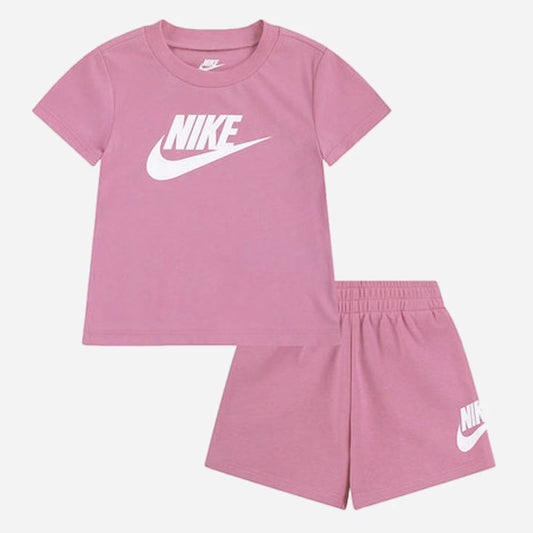 NIKE NKN CLUB TEE AND SHORT SET MAGIC FLAMINGO 66L596-ACG