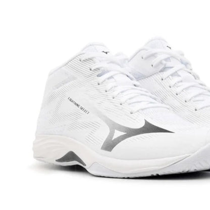 Mizuno Lightning Select Mid – Scarpe da pallavolo mid unisex bianco in ecopelle e mesh – V1GA267583