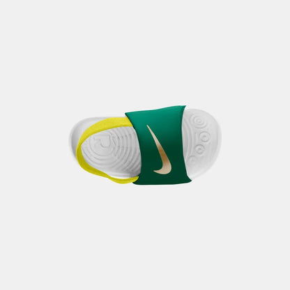 NIKE KAWA SLIDE TD MALACHITE/MTLC GOLD-SONIC YELLOW-WHITE FJ8811-301