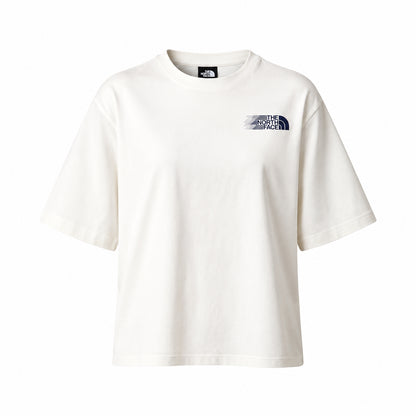 THE NORTH FACE NTF W RETRO TRAIL BOXY SS TEE-GRAPHIC WHITE DUNE NF0A8JAHQLI1