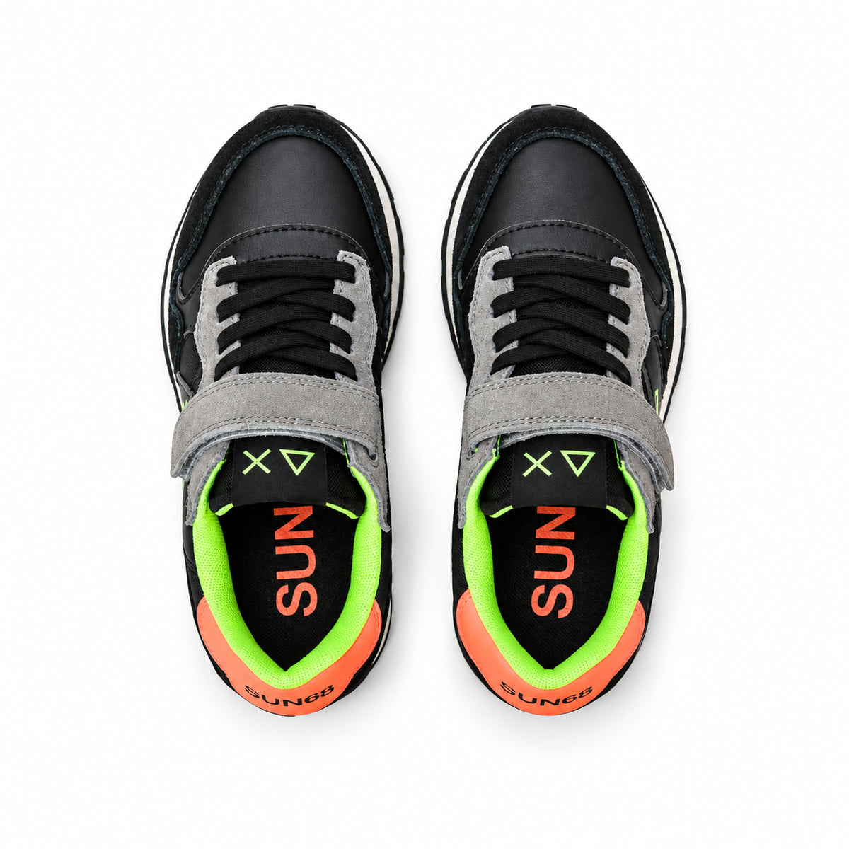 Sun68 Jaki Fluo Kid Z46323K-11 – Nero | Scarpe sportive bambino in mesh con dettagli fluo, sneaker casual dal design dinamico per il tempo libero