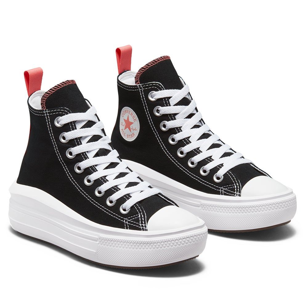 CONVERSE Converse CHUCK TAYLOR ALL STAR MOVE CANVAS PLATFORM-BLACK/PINK SALT/WHITE scarpe platform donna 271716C