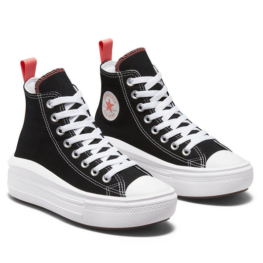 CONVERSE Converse CHUCK TAYLOR ALL STAR MOVE CANVAS PLATFORM-BLACK/PINK SALT/WHITE scarpe platform donna 271716C