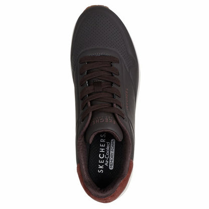 Skechers Uno - Suited On Air – Sneakers uomo marrone (Chocolate) in ecopelle – 183004-CHOC