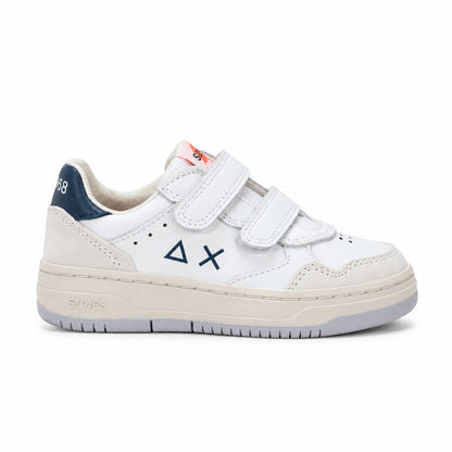 Sun68 Big Basket Evo Kid Z46360K-01 – Bianco | Sneakers bambino in ecopelle, scarpe sportive casual dal design basket per outfit di tutti i giorni