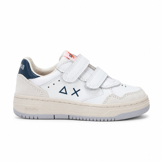 Sun68 Big Basket Evo Kid Z46360K-01 – Bianco | Sneakers bambino in ecopelle, scarpe sportive casual dal design basket per outfit di tutti i giorni