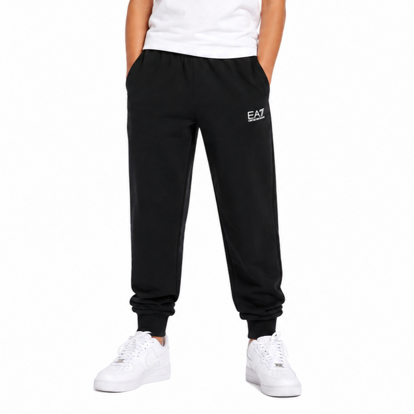 EA7 Pantaloni Bambino Jogger Fleece Nero - 7B000163-UC001 – foto 4