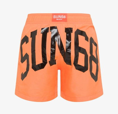 Sun68 BOY'S SWIM PANT BIG LOGO ON BACK	ARANCIO FLUO H34317-64