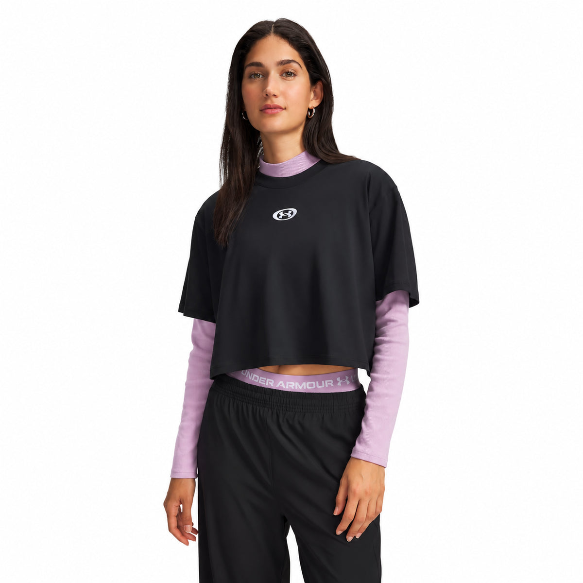 Under Armour T-Shirt Crop W Center 6015217-001 – Nero