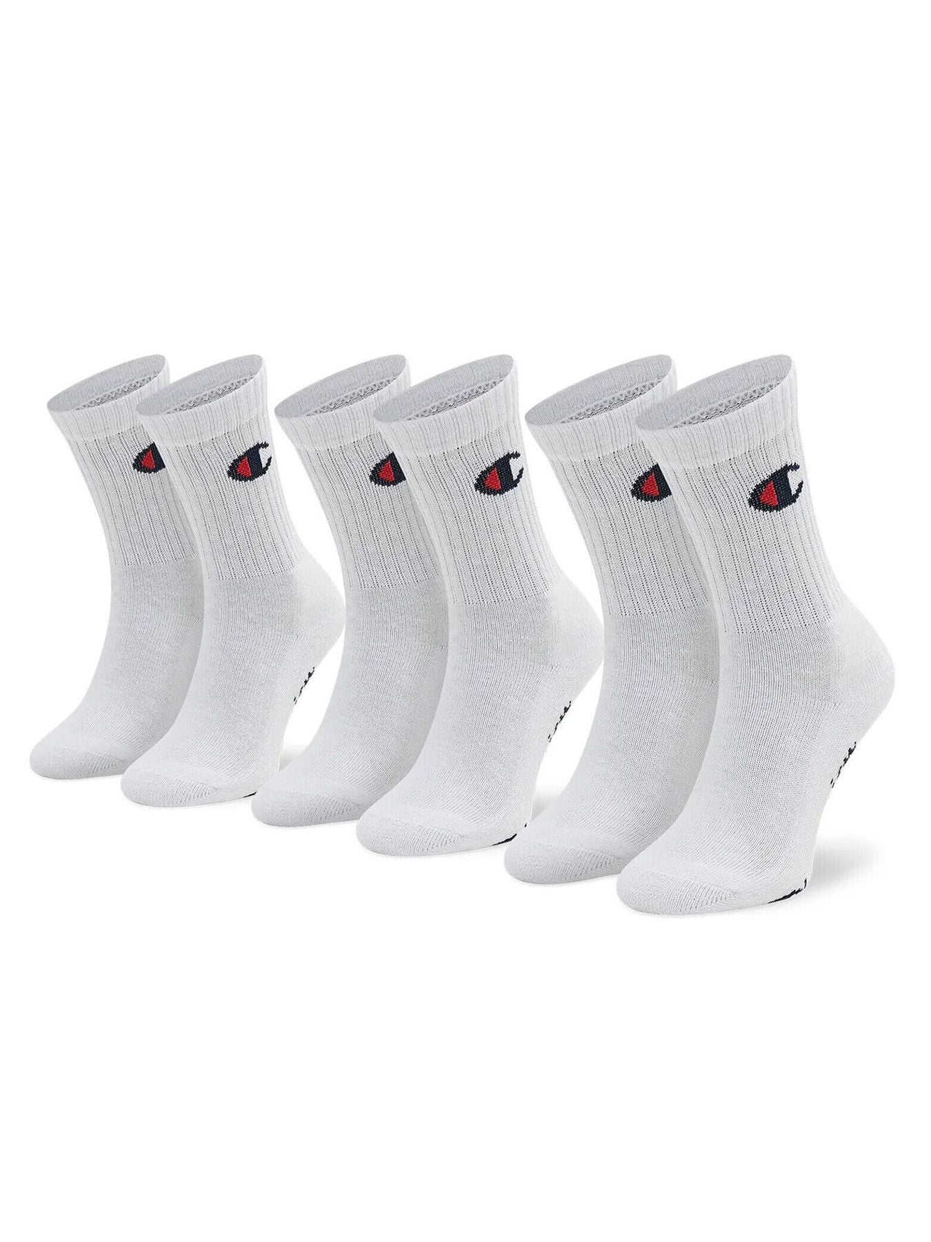 CHAMPION 3PK CREW SOCKS WHT/WHT/WHT-NS U34578-WW001
