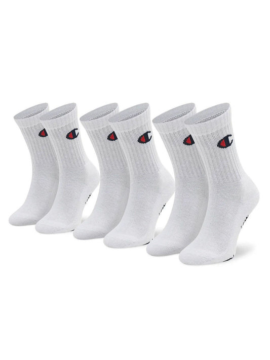 CHAMPION 3PK CREW SOCKS WHT/WHT/WHT-NS U34578-WW001