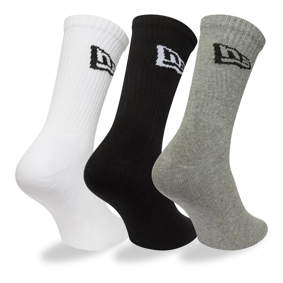 New Era Flag Calzini Unisex Confezione 3 Paia in Cotone Bianco Nero Grigio Multi 35-46 60684233