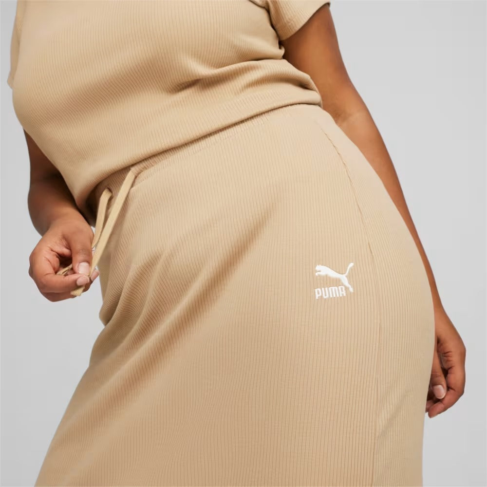 PUMA CLASSICS RIBBED MIDI SKIRT PRAIRIE TAN 624265-83