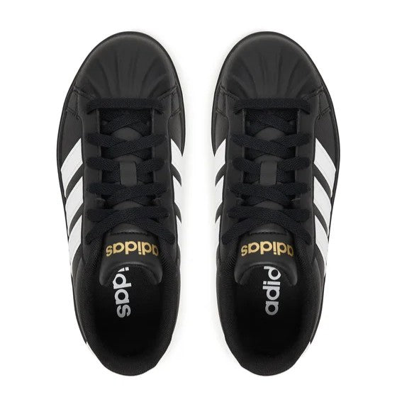 Adidas Streettalk JS5053 – Nero/Bianco, sneakers unisex bambino in ecopelle, scarpe junior per il tempo libero da abbinare a jeans, tute e look casual