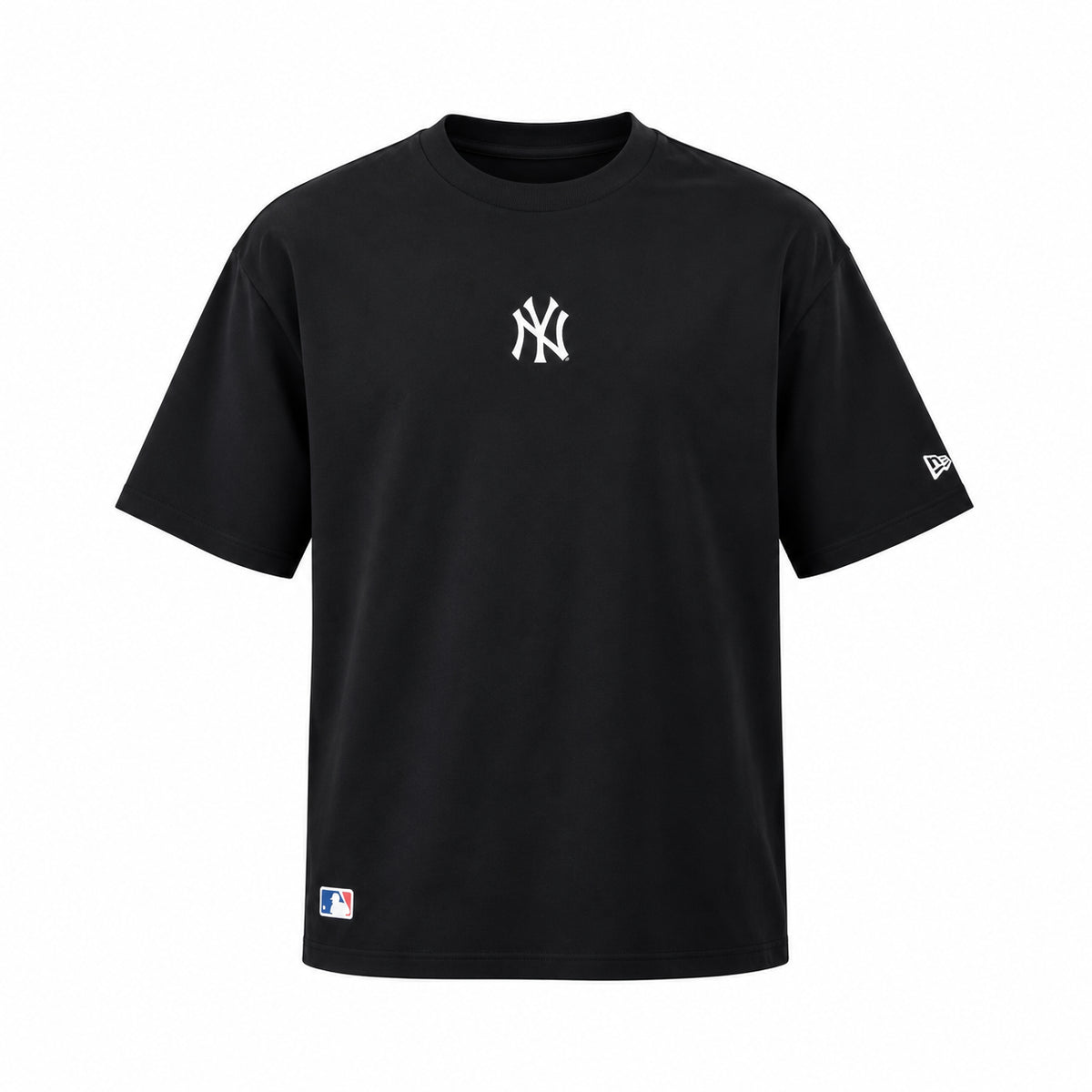 New Era New York Yankees MLB Essential T-Shirt Oversize Uomo Maglietta Manica Corta in Cotone Nero Black S-XL 60675746