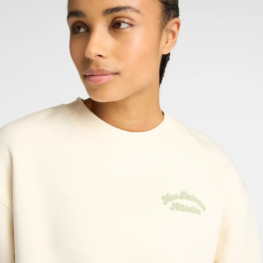 NEW BALANCE NEW LINEAR HERITAGE FLEECE CREW - PERMAFROST WT53516PEF