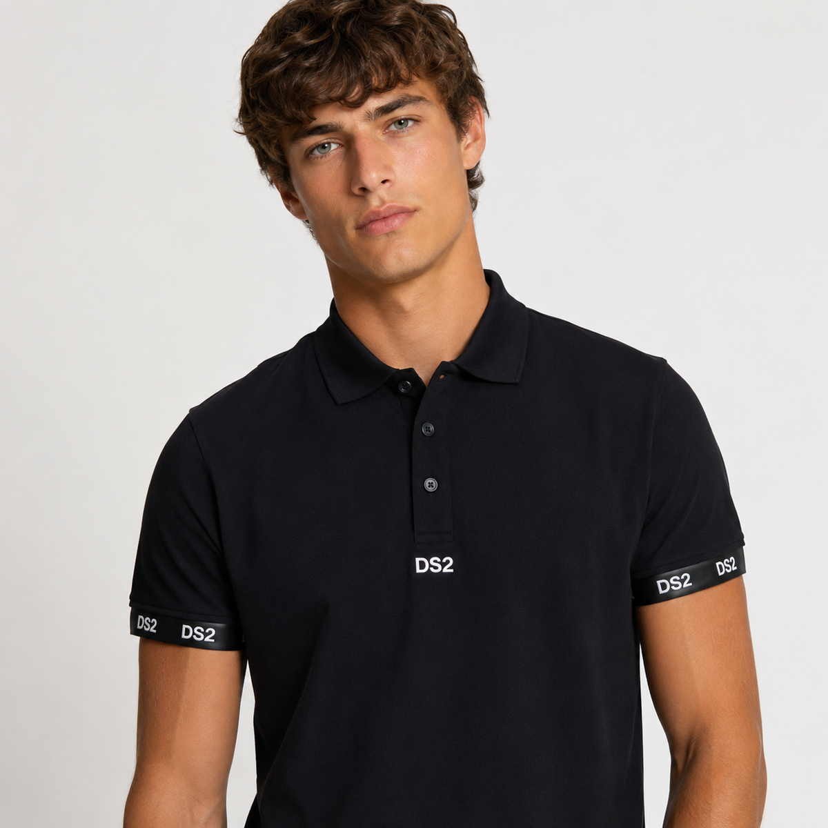 DS2 Polo Piqué SS26305 | Polo Uomo Manica Corta | Nero/Bianco – foto 5