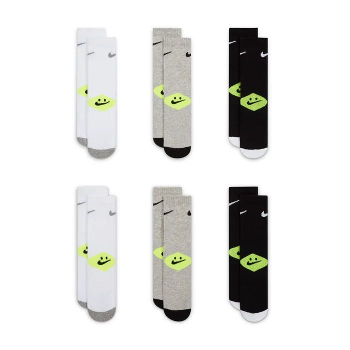 Nike NHN Smiley Crew BN0996-C87 | Calze Bambino | Confezione da 6 Paia