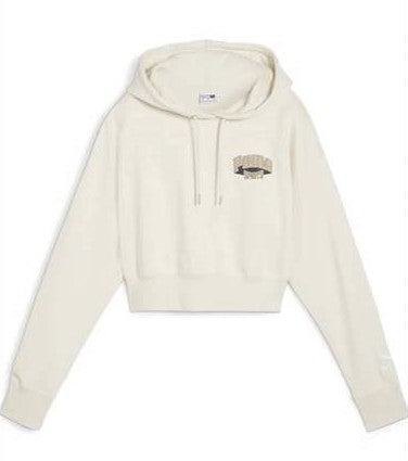 PUMA TEAM FOR THE FANBASE CROPPED HOODIE TR ALPINE SNOW 624346-87