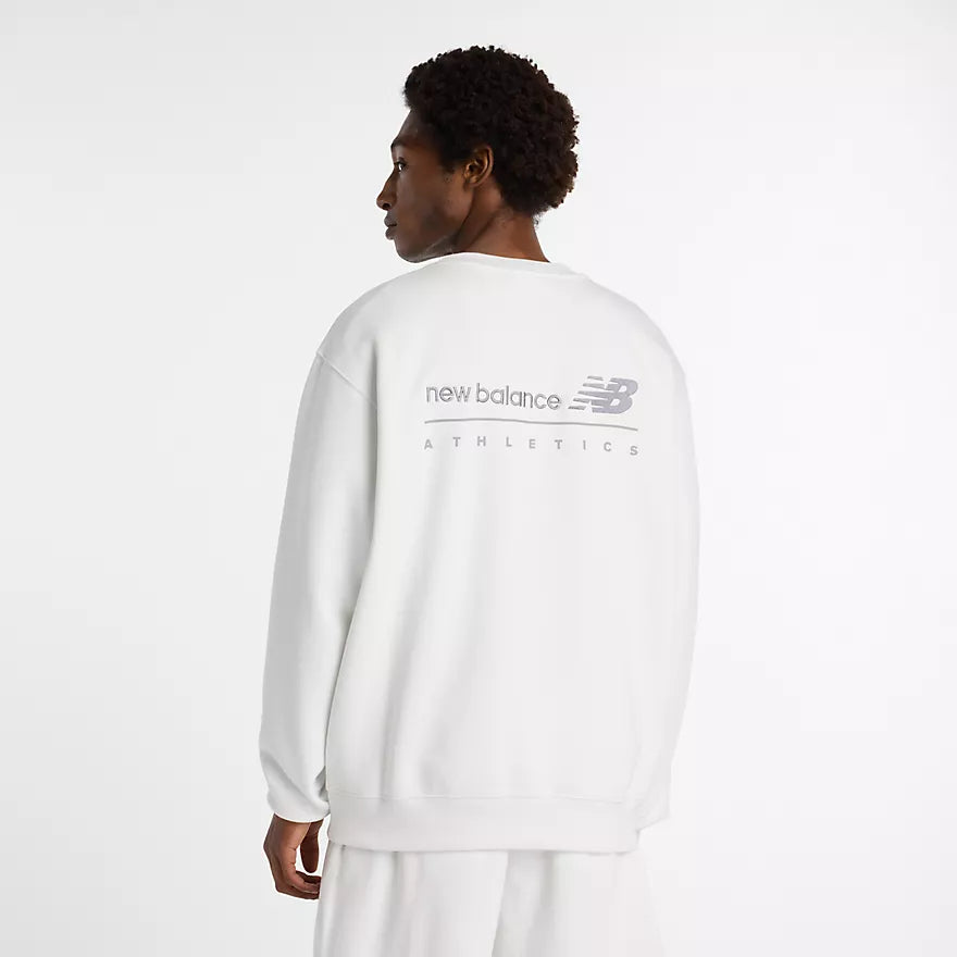 NEW BALANCE LINEAR GRAPHIC FLEECE CREW - REFLECTION MT53529RFN