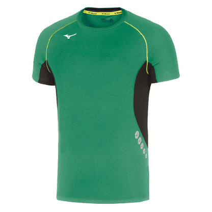 Mizuno Team Premium JPN Tee - T-Shirt da Gara Unisex Verde/Nero U2EA700235