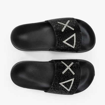 Sun68 GIRL'S SLIPPERS STRASS LOGO X36411-11