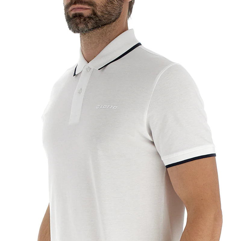 LOTTO POLO SANREMO BRIGHT WHITE/NAVY BLUE 222278-1Q5
