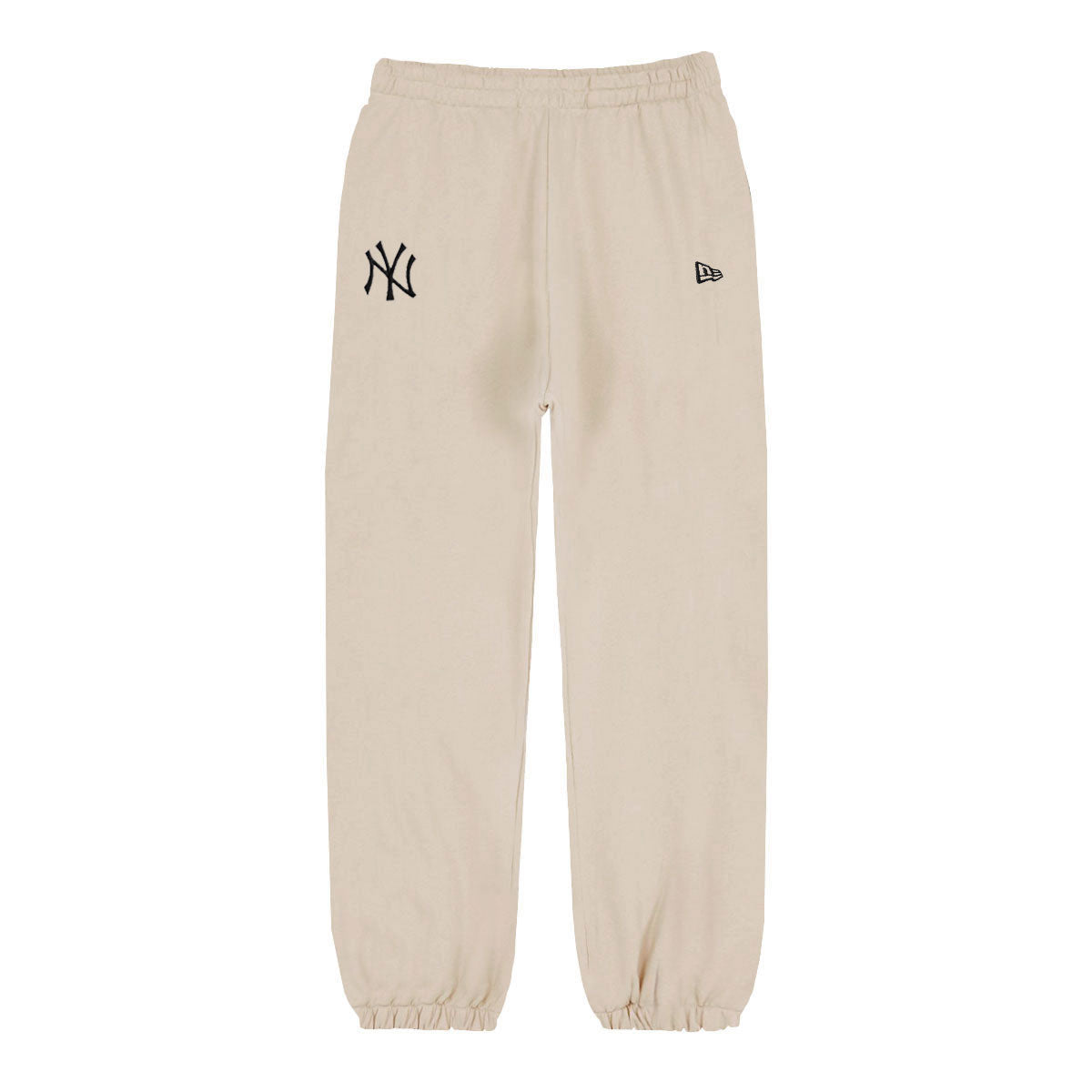 New Era New York Yankees MLB League Essential Joggers Pantaloni Tuta Uomo in Felpa Fleece Beige Cream S-XL 60675779