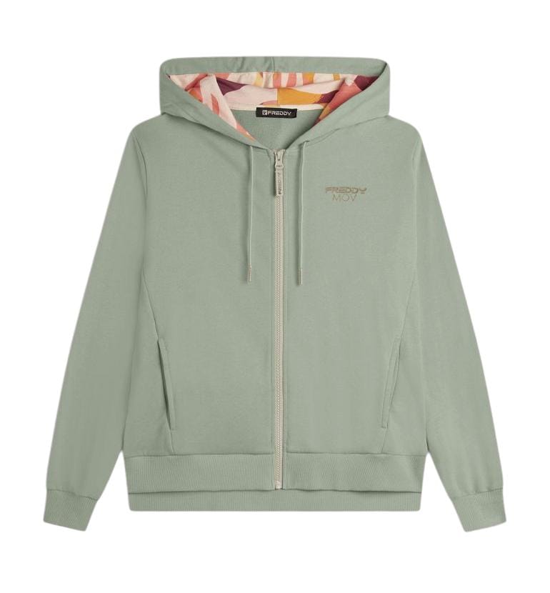 FREDDY FELPA CAPPUCCIO ZIP GREEN+ZEBRAANIMALIERMULTICOLOR S25WMVS6-VAN117