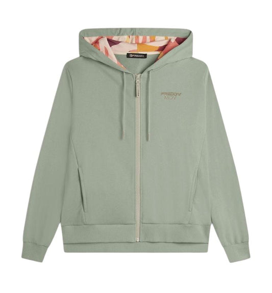 FREDDY FELPA CAPPUCCIO ZIP GREEN+ZEBRAANIMALIERMULTICOLOR S25WMVS6-VAN117