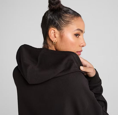 PUMA HER COMFORT CROP FULL-ZIP HOODIE BLACK 685056-01