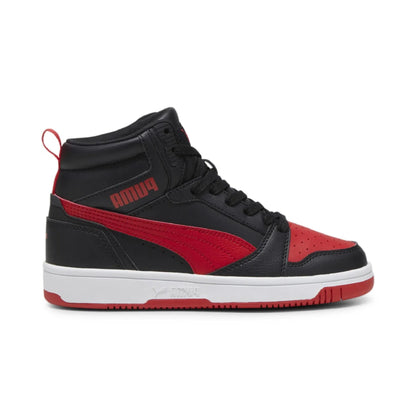 PUMA REBOUND V6 MID JR PUMA BLACK-FOR ALL TIME RED 393831-11