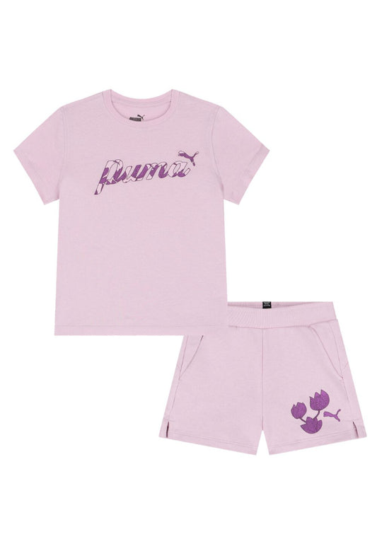 PUMA BLOSSOM TEE & SHORTS SET G GRAPE MIST 680320-60