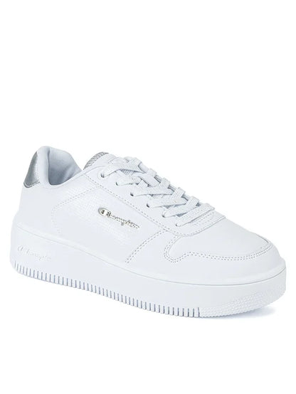 CHAMPION RD18 PLAT CHROMO LOW CUT SHOE WHT/SILVER S11715-WW015