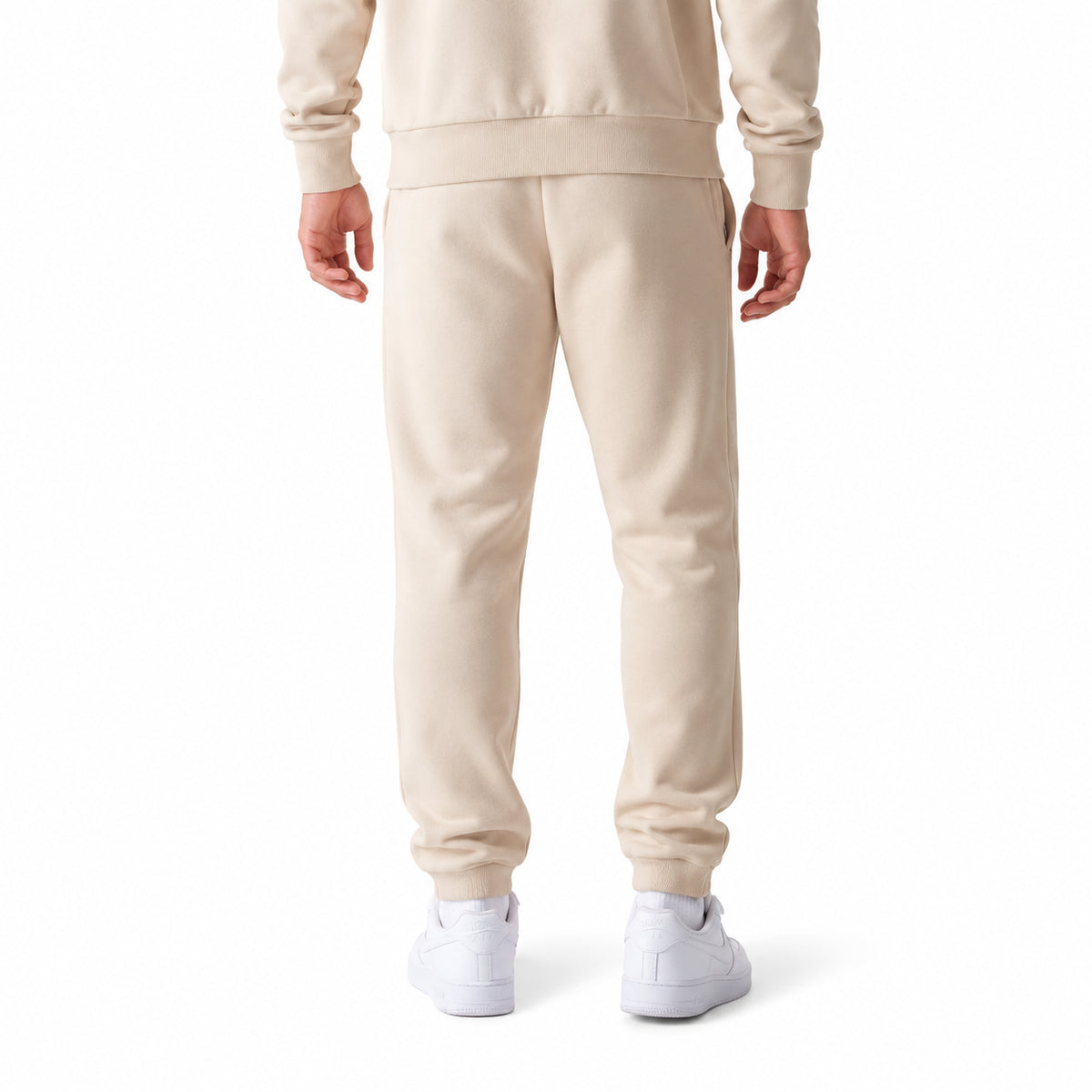 New Era New York Yankees MLB League Essential Joggers Pantaloni Tuta Uomo in Felpa Fleece Beige Cream S-XL 60675779