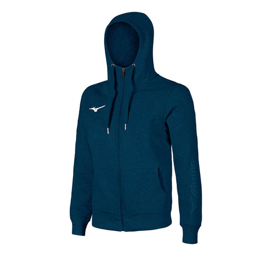 Felpa Mizuno Sweat FZ Hoodie Uomo Navy con Cappuccio e Zip
