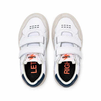 Sun68 Big Basket Evo Baby Z46360B-01 – Bianco | Sneakers bambino in ecopelle, scarpe sportive casual dal design basket per il tempo libero quotidiano