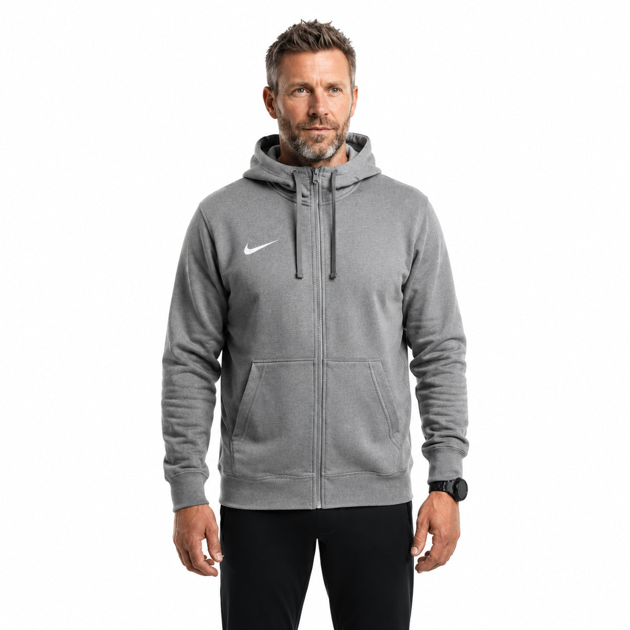 Nike Team Club Full Zip 0224NZ-063 | Felpa con Zip Unisex | Grigio