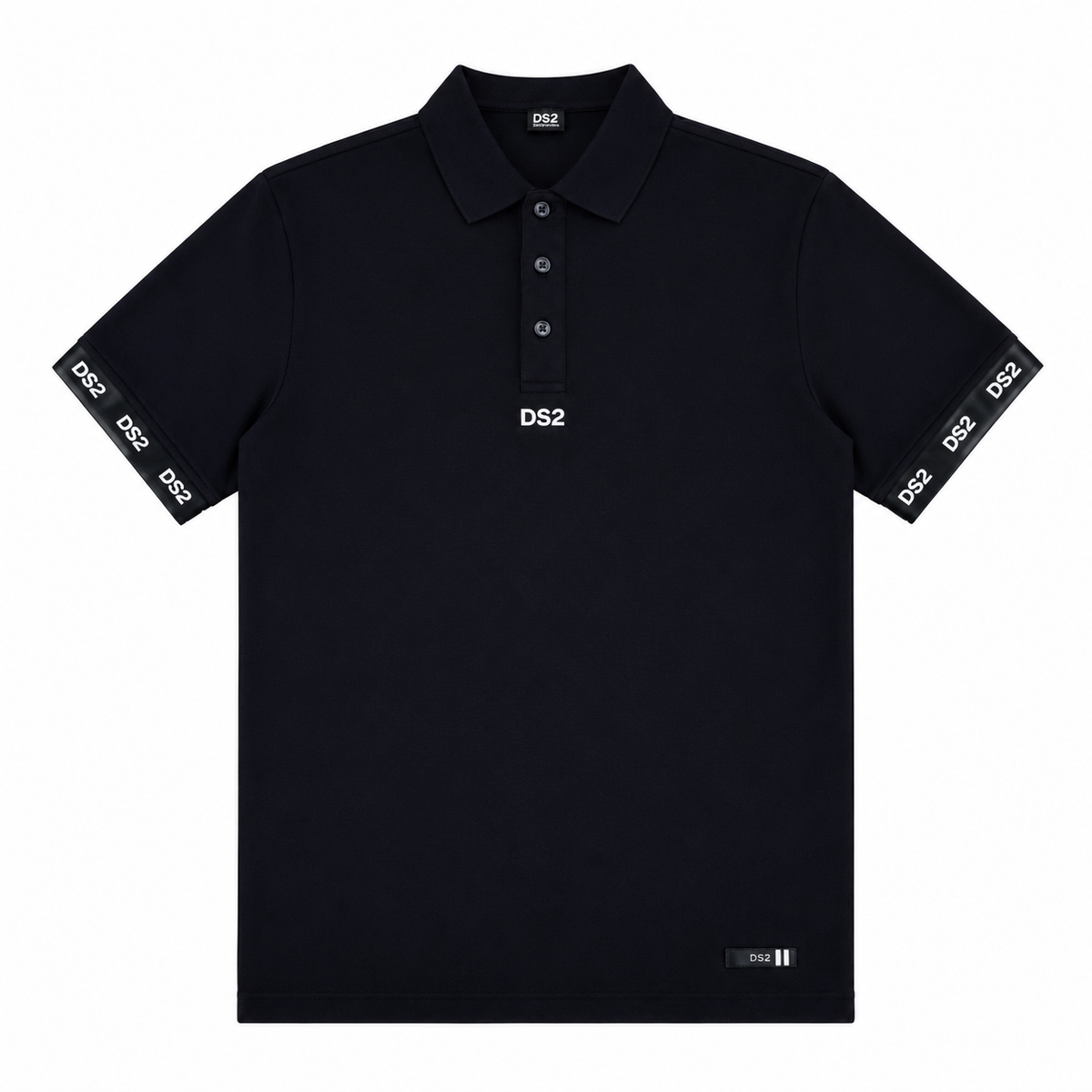 DS2 Polo Piqué SS26305 | Polo Uomo Manica Corta | Nero/Bianco