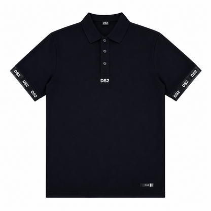 DS2 Polo Piqué SS26305 | Polo Uomo Manica Corta | Nero/Bianco